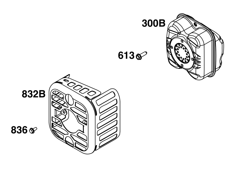 Exhaust Group Diagram and Parts List for 020000 - 09Z999 Briggs and Stratton Engine